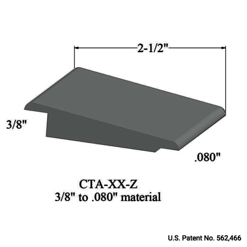 Tarkett - Wheeled Traffic Transitions - CTA 38 Z 3/8" to .080" material #38 Pewter 12'