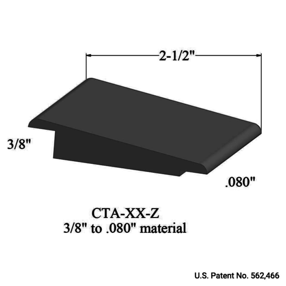 Tarkett - Wheeled Traffic Transitions - CTA 40 Z 3/8" to .080" material #40 Black 12'