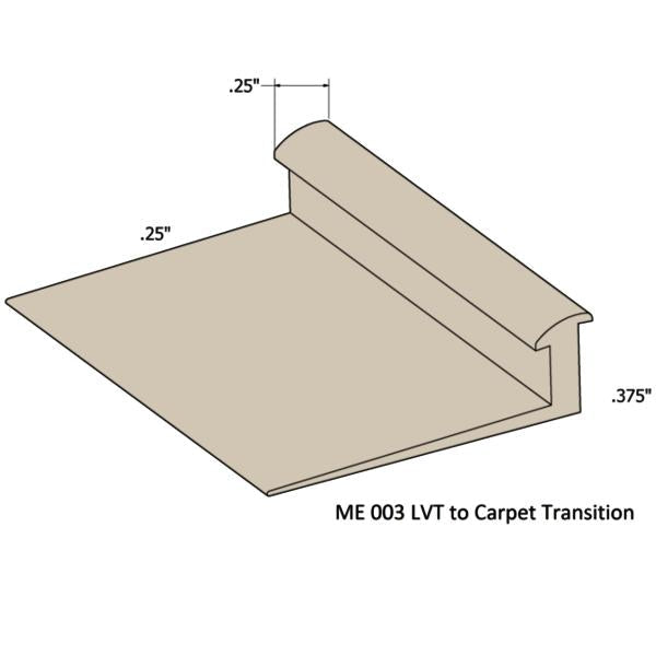 Tarkett - Vinyle Slim Line Transitions #22 Pearl 1/4" to 3/8" material 1/4" x 12'