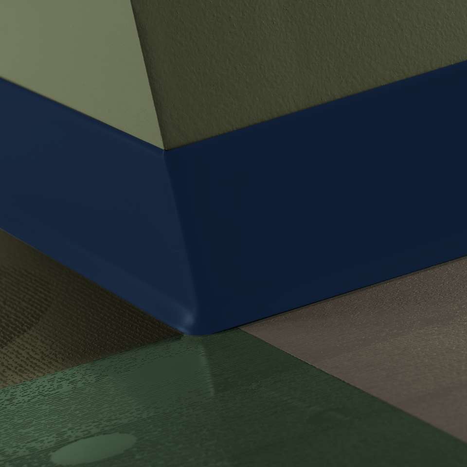 Tarkett - Vinyle Traditionnel 5/64" (type TV) - CB TH2 4 X 120 .080 TOE Traditional Vinyl 4" .080 #TH2 Blue Intensity - Wallbase 120'