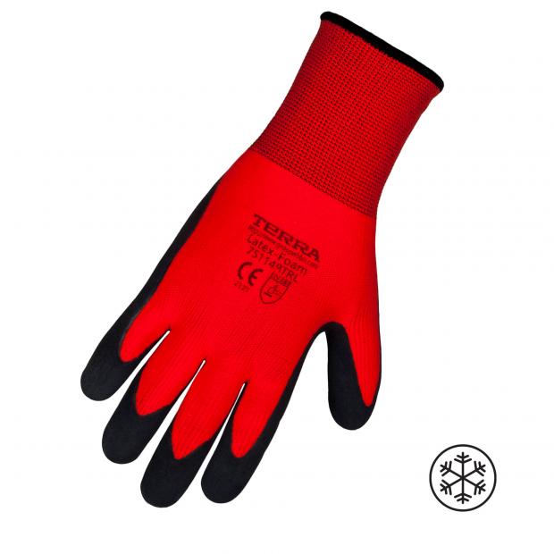 Terra - Gants enduits de mousse latex rouge - medium/large ||751149TRML/2 - Ceramed