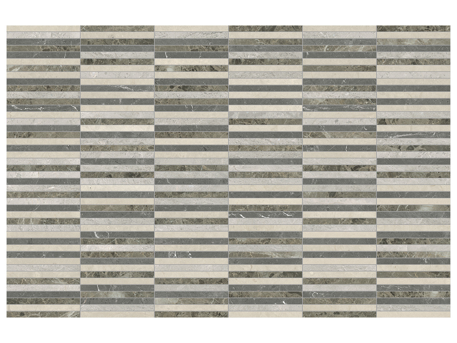 Anatolia - Utopio - Terra - Mosaïque Stacked en pierre naturelle, mélange adouci et poli 29,6 x 30 cm (11,65 x 11,81 po)