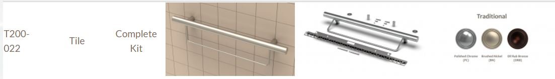 TileWare - Barre Comb. Droite 24 Kit Trad Nickel B