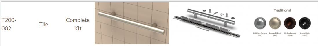 TileWare - Barre D'appui 18 Kit Trad. Nickel Bross ||T200-002-BN - Ceramed
