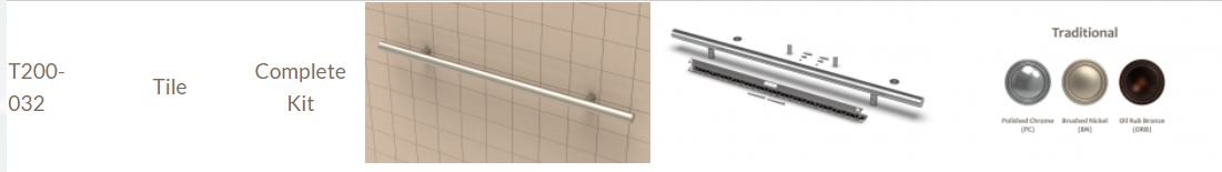 TileWare - Barre D'appui 36 Kit Trad. Nickel Bross ||T200-032-BN - Ceramed