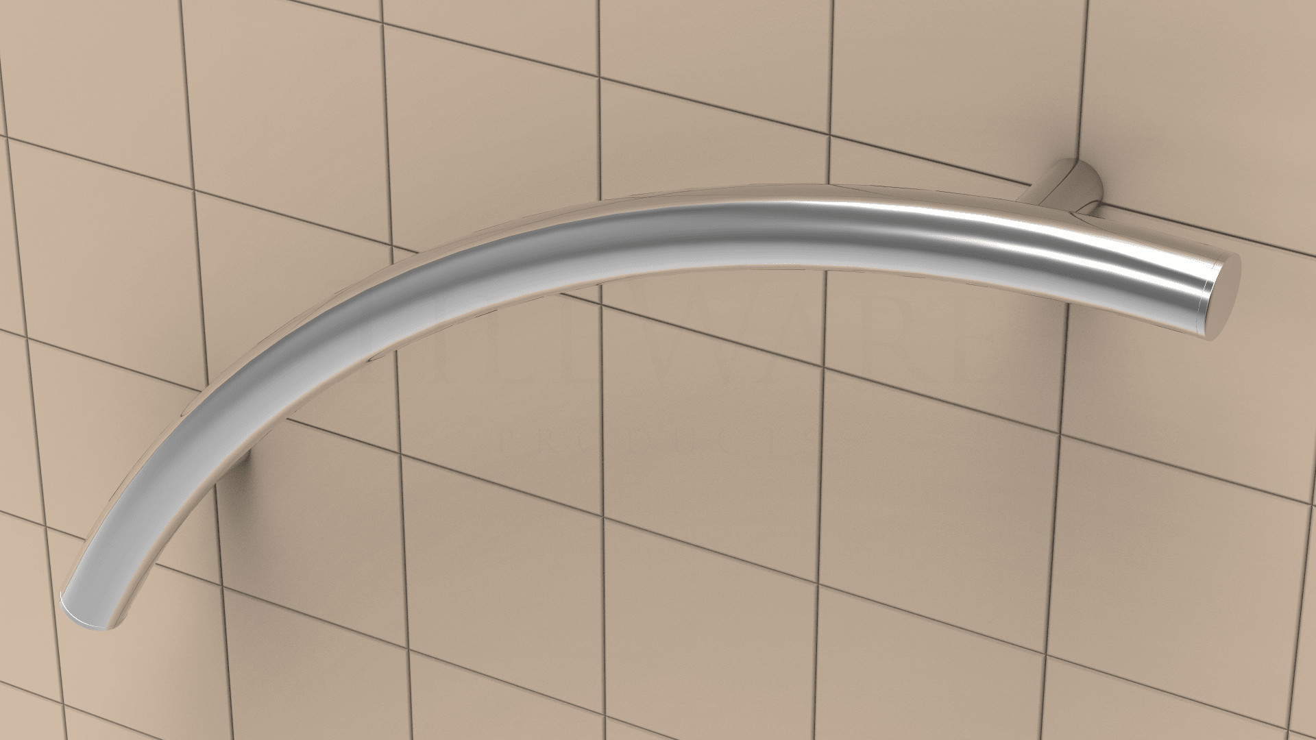 TileWare - Barre d'appui courbée Victoria Series ADA Chrome poli contemporain 24" ||T201-011-PC - Ceramed