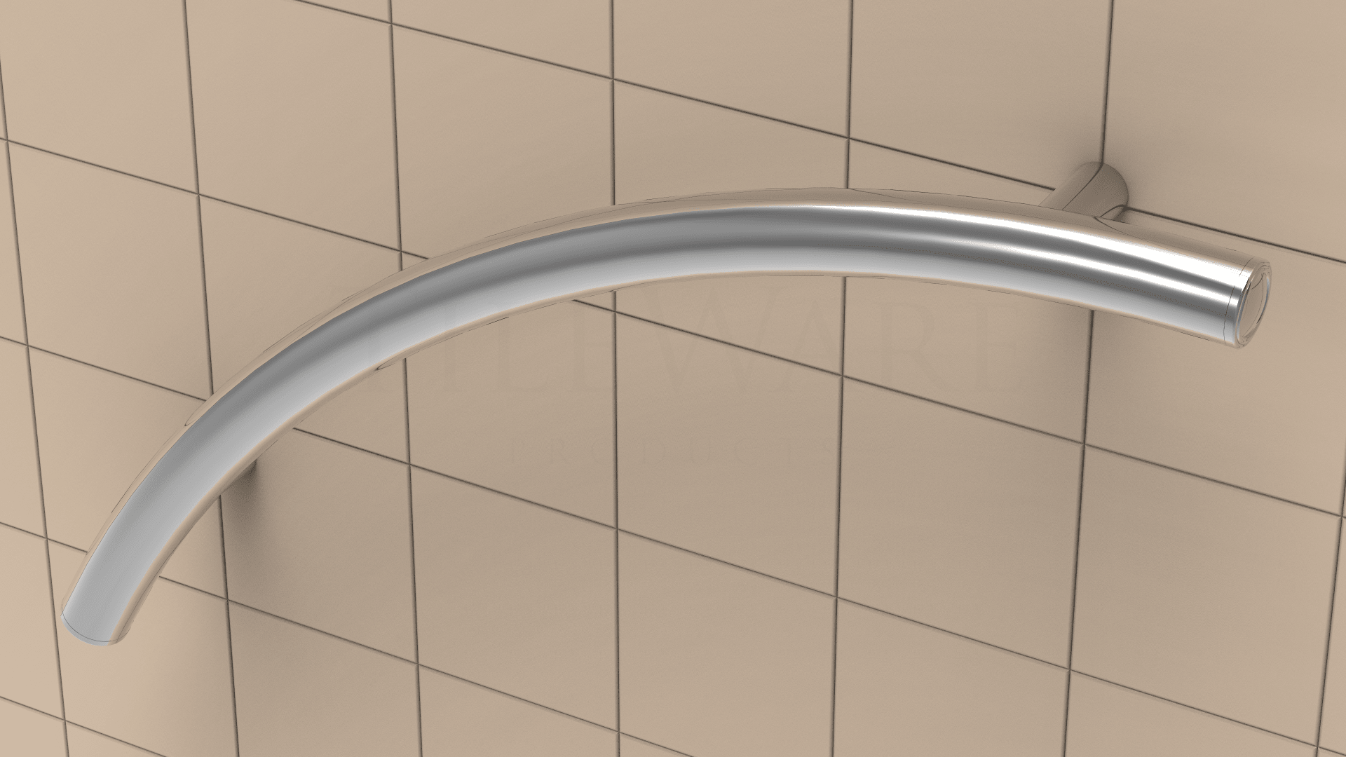 TileWare - Barre d'appui courbée Victoria Series ADA Chrome poli traditionnel 24" ||T201-012-PC - Ceramed