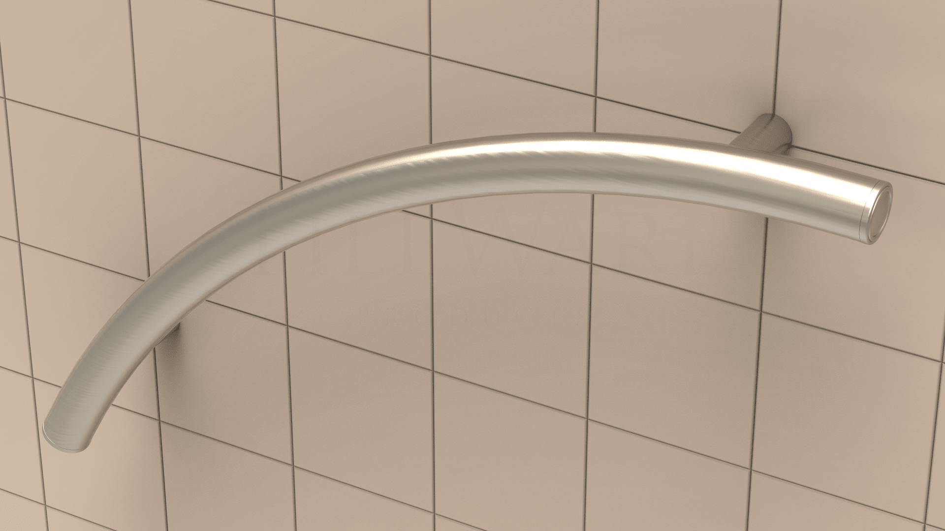 TileWare - Barre d'appui courbée Victoria Series ADA Nickel brossé traditionnel 24" ||T201-012-BN - Ceramed