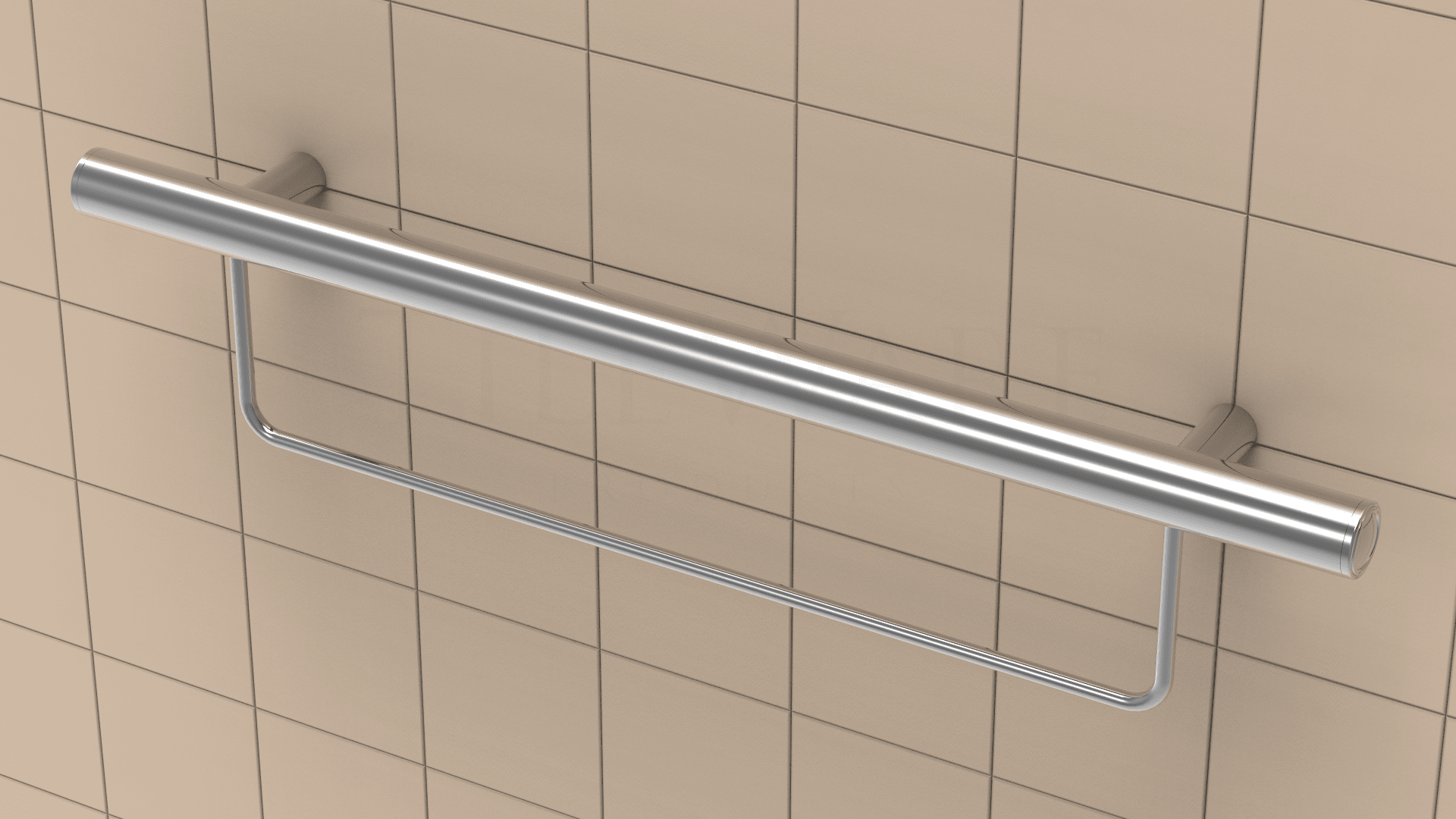 TileWare - Barre d'appui droite combinée Victoria Series ADA Chrome poli traditionnel 24" ||T200-022-PC - Ceramed