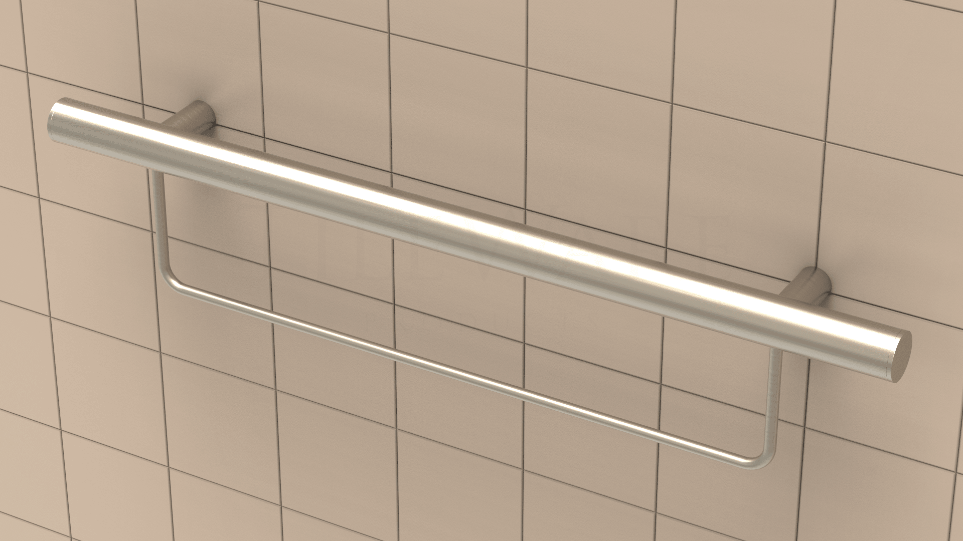 TileWare - Barre d'appui droite combinée Victoria Series ADA Nickel brossé contemporain 24" ||T200-021-BN - Ceramed
