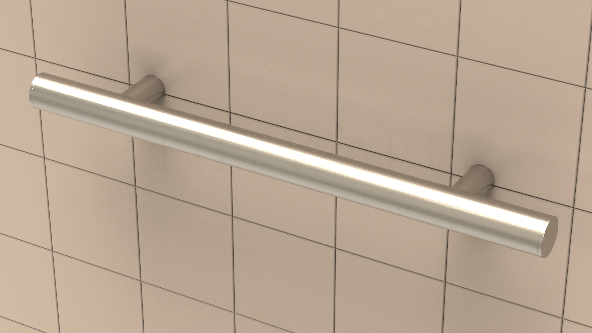 TileWare - Barre d'appui droite Victoria Series ADA Nickel brossé contemporain 18" ||T200-001-BN - Ceramed