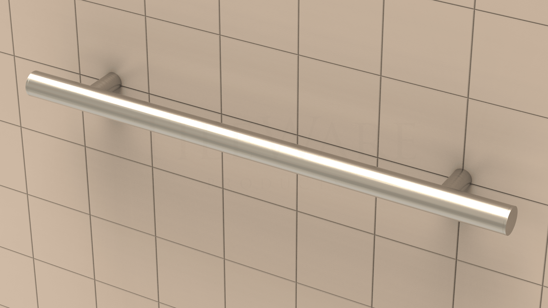 TileWare - Barre d'appui droite Victoria Series ADA Nickel brossé contemporain 24" ||T200-011-BN - Ceramed