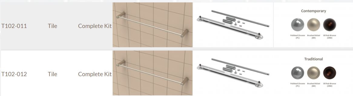 TileWare - Barre Serv. 18 Kit Tradit. Nickel Bross ||T102-012-BN - Ceramed