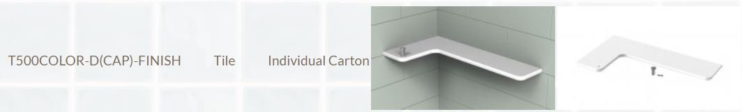 TileWare - Boundless Serie L-Shaped Shelf Dove Grey ||T500DVG-D00 - Ceramed