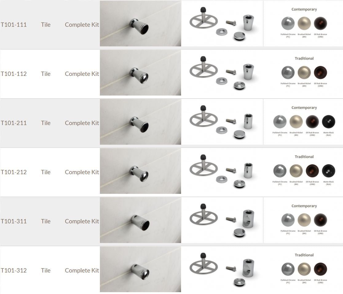 TileWare - Crochet Conique Kit Contemp Chrome P (2) ||T101-121-PC - Ceramed