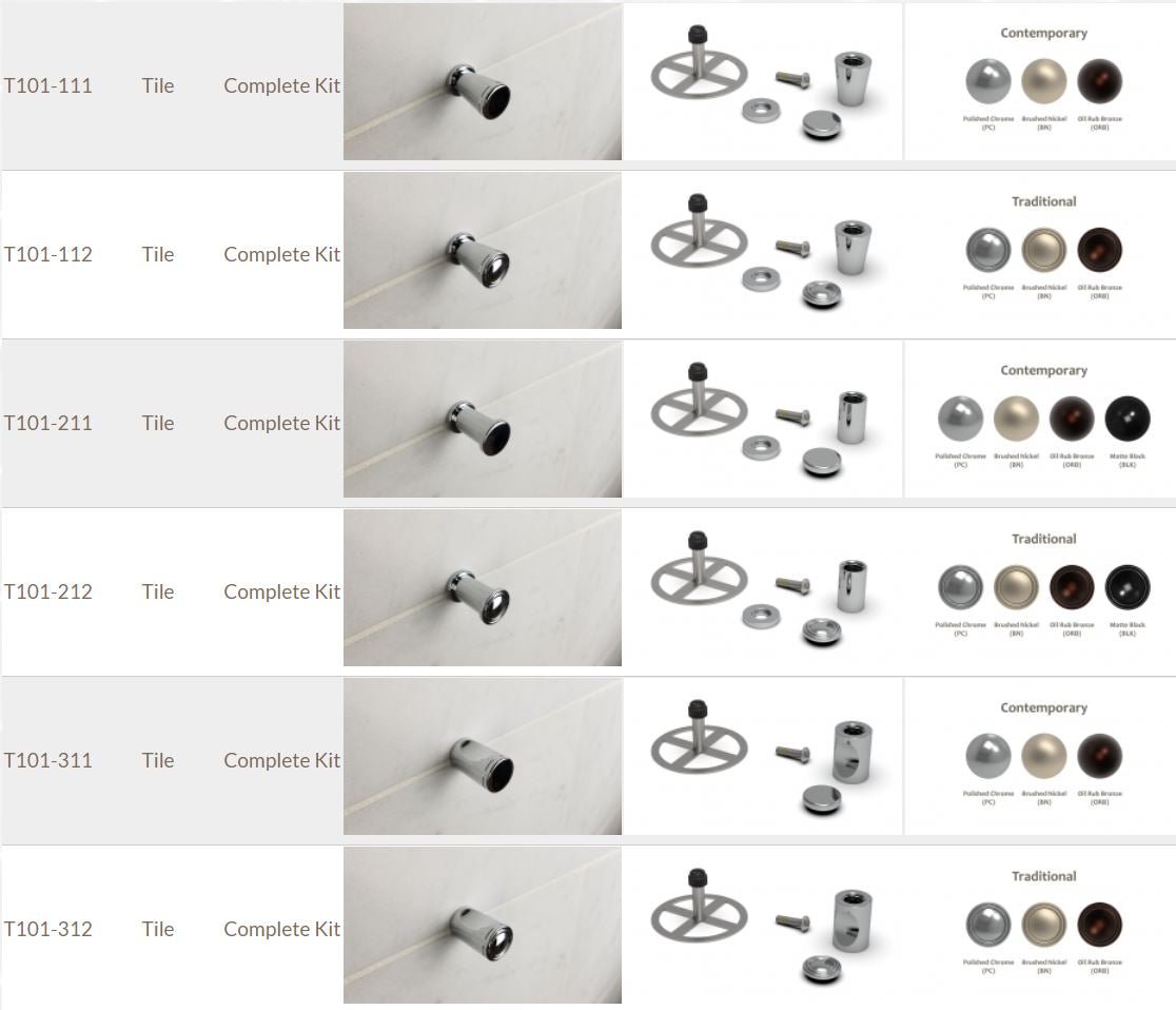 TileWare - Crochet Encavure Kit Trad. Chrome Po (2) ||T101-322-PC - Ceramed