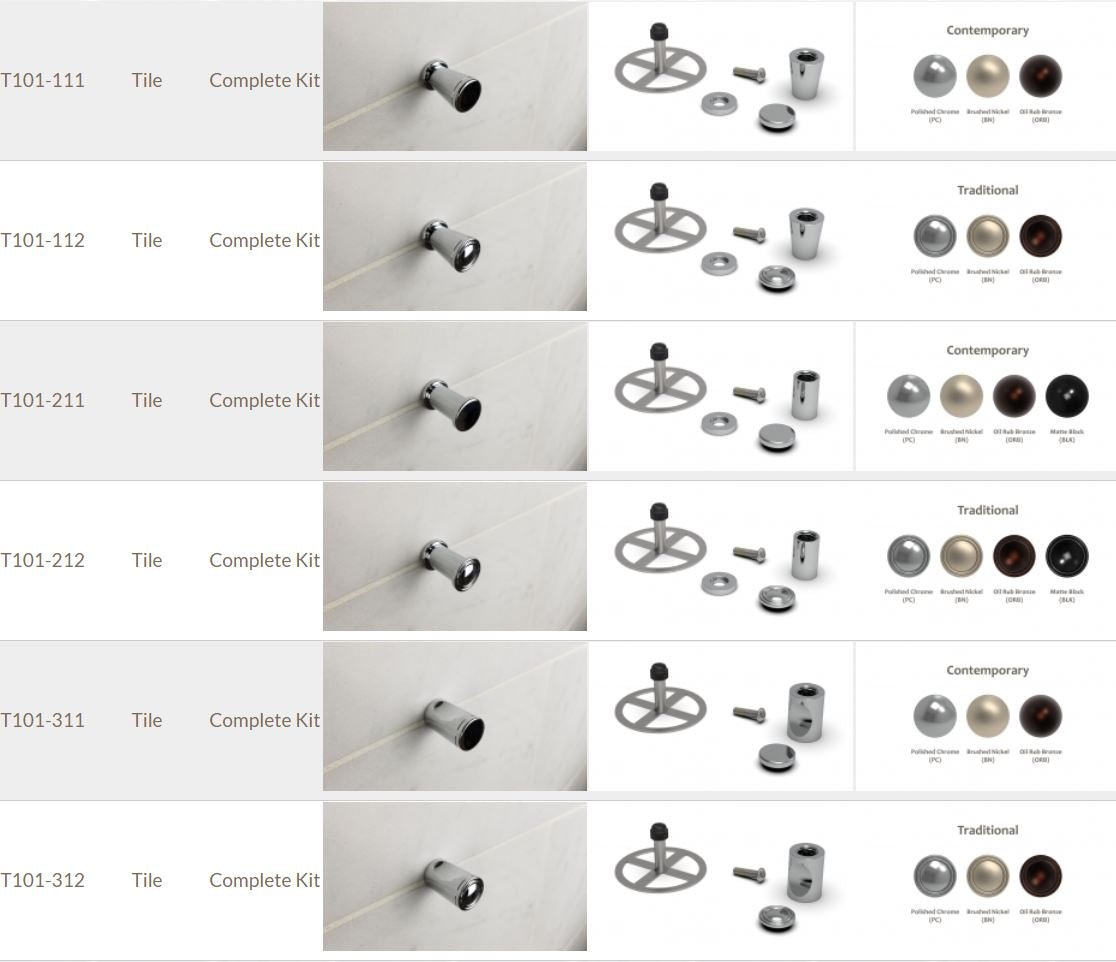 TileWare - Crochet Tee Kit Tradit. Chrome Poli (2) ||T101-222-PC - Ceramed