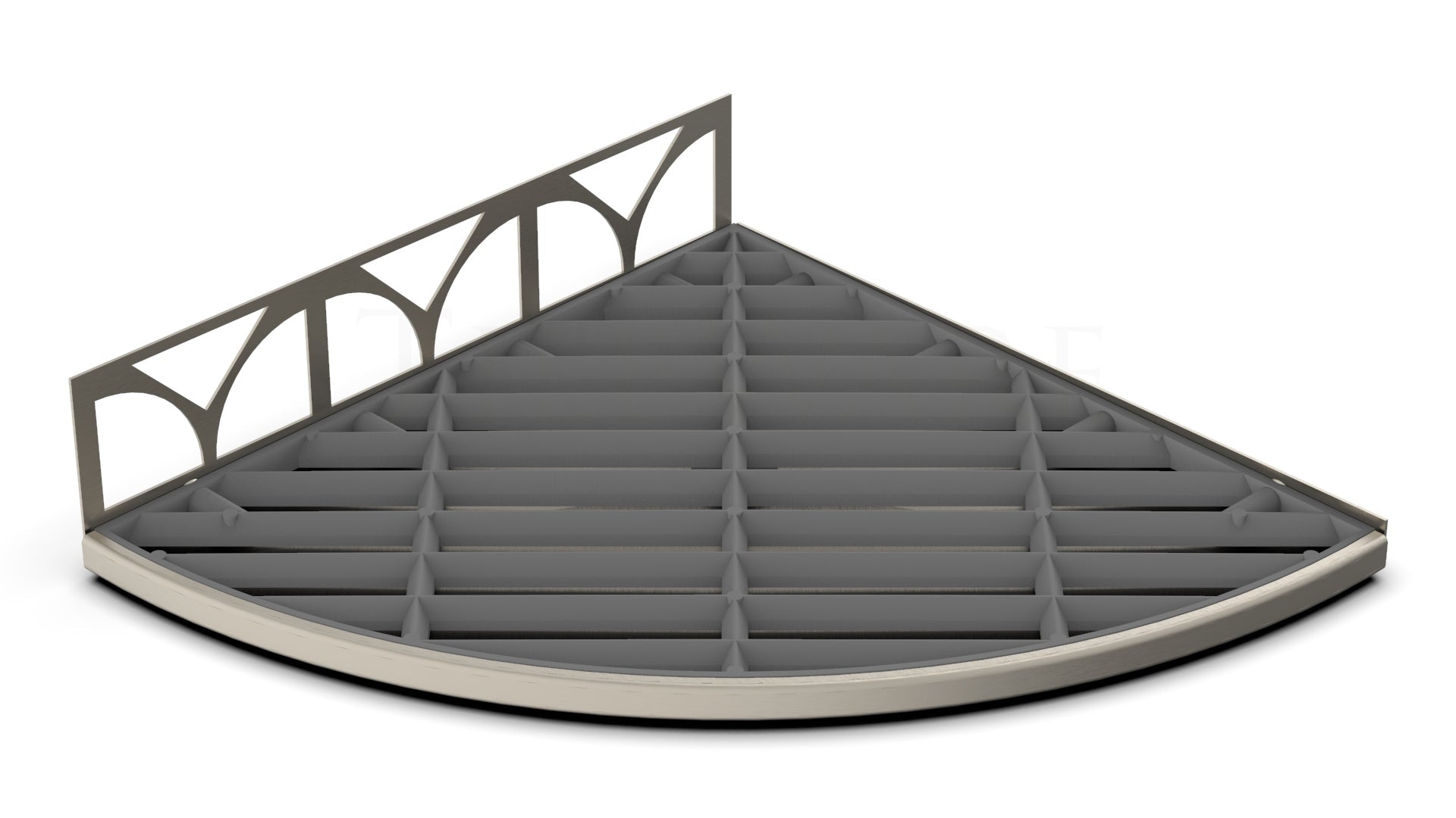 TileWare - Étagère Claddy-T Series Surfaces Structural en acier inoxydable brossé (plateau à carreaux) ||T300-001-BN - Ceramed