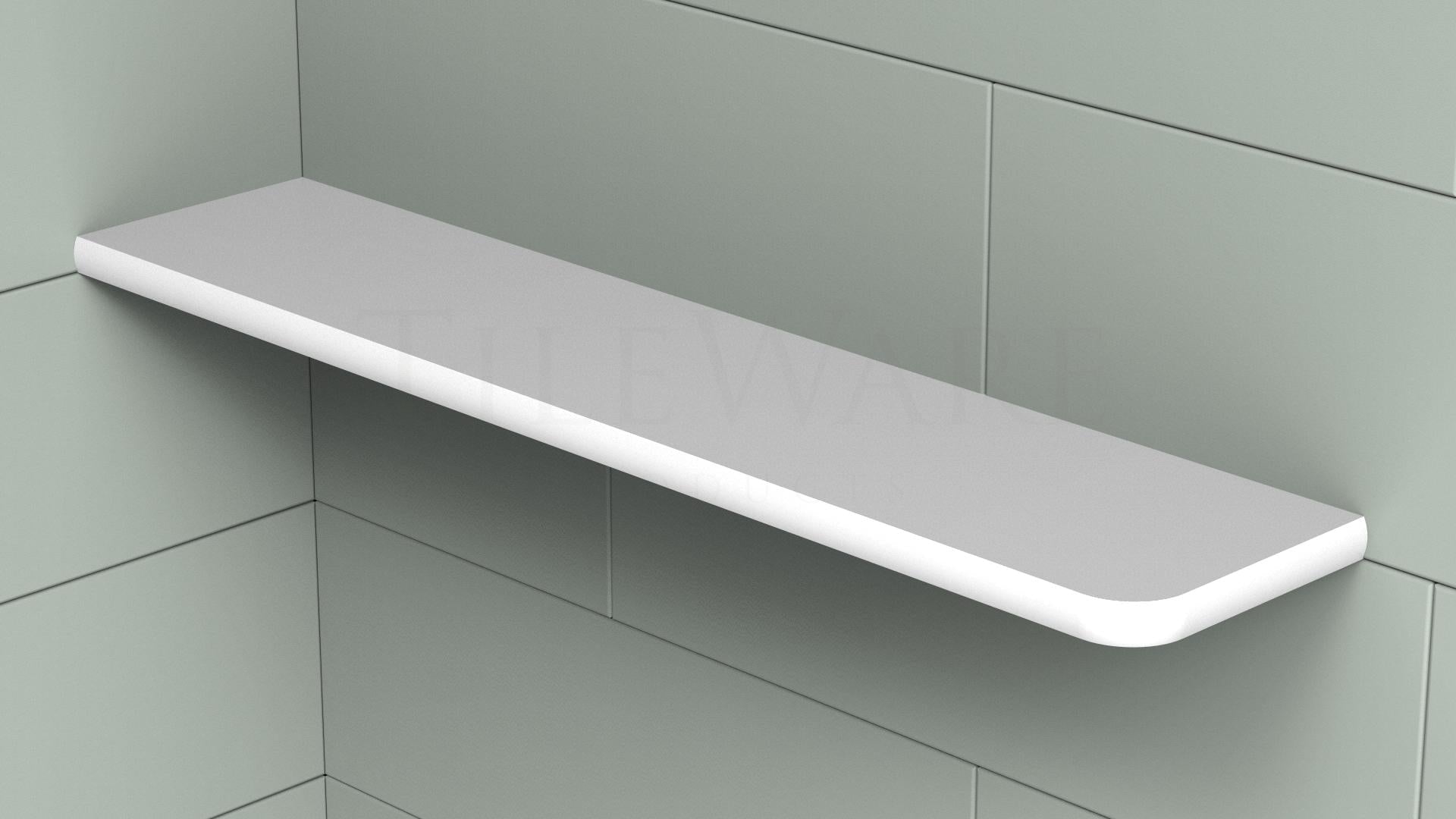 TileWare - Étagère d'angle rectangulaire pour carreaux de carrelage Boundless Super White (paquet de 5) ||T500WHT-C00 - Ceramed