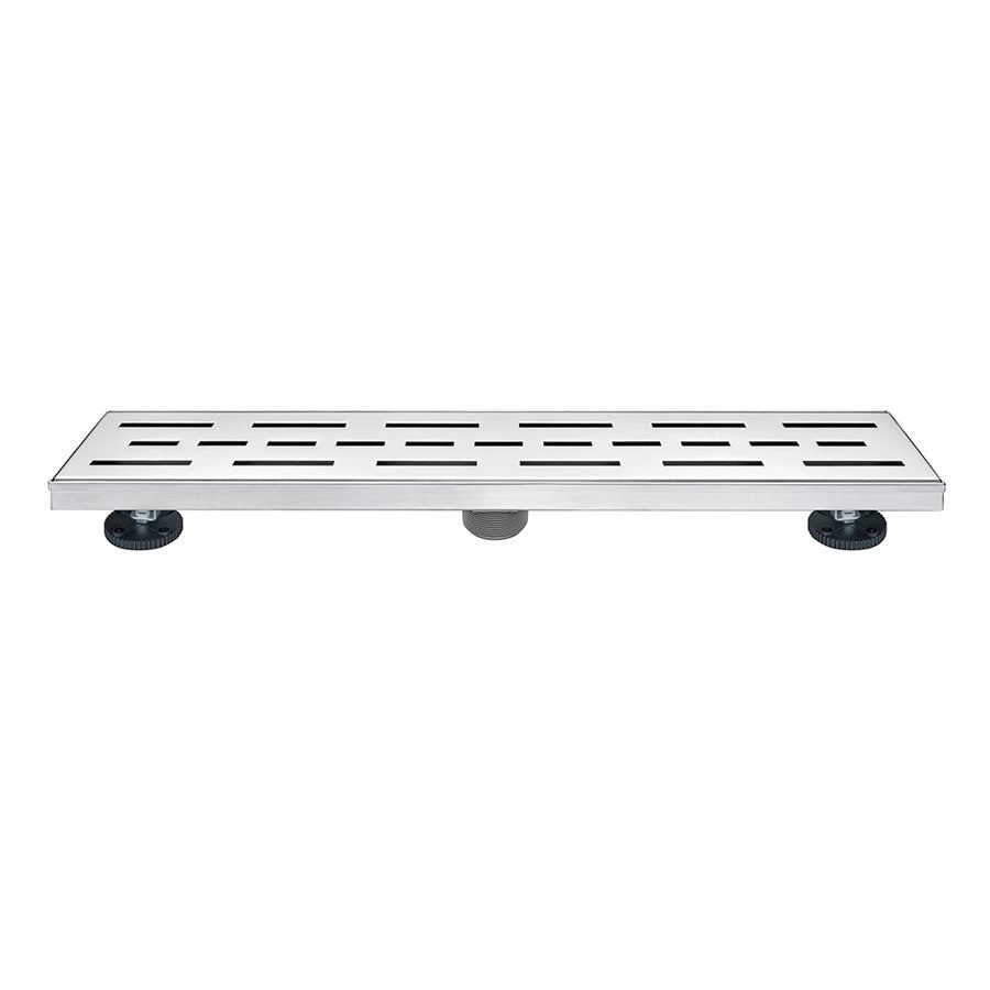 Toolway - Drain de douche linéaire grille ToWo Eco en acier inoxydable brossé 3" x 3-1/8" x 24"