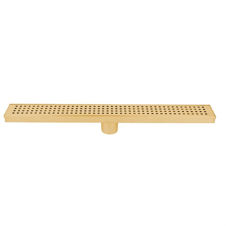 Toolway - Drain de douche linéaire ToWo avec fente en or brossé 2-3/4" x 24"