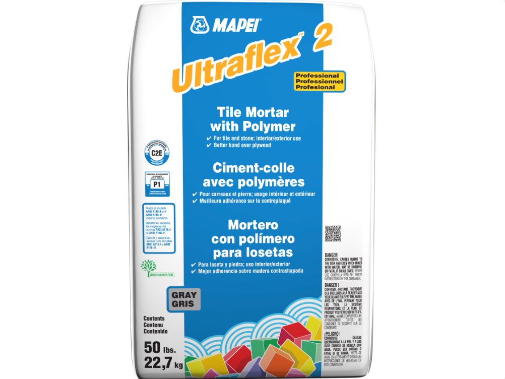 Mapei Ultraflex 2 - Gray 50 lb - Professional quality mortar with polymers