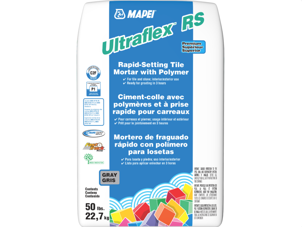 Mapei Ultraflex RS - Gris 50 lb - Ciment-colle de qualité supérieure avec polymère à prise rapide ||0110045