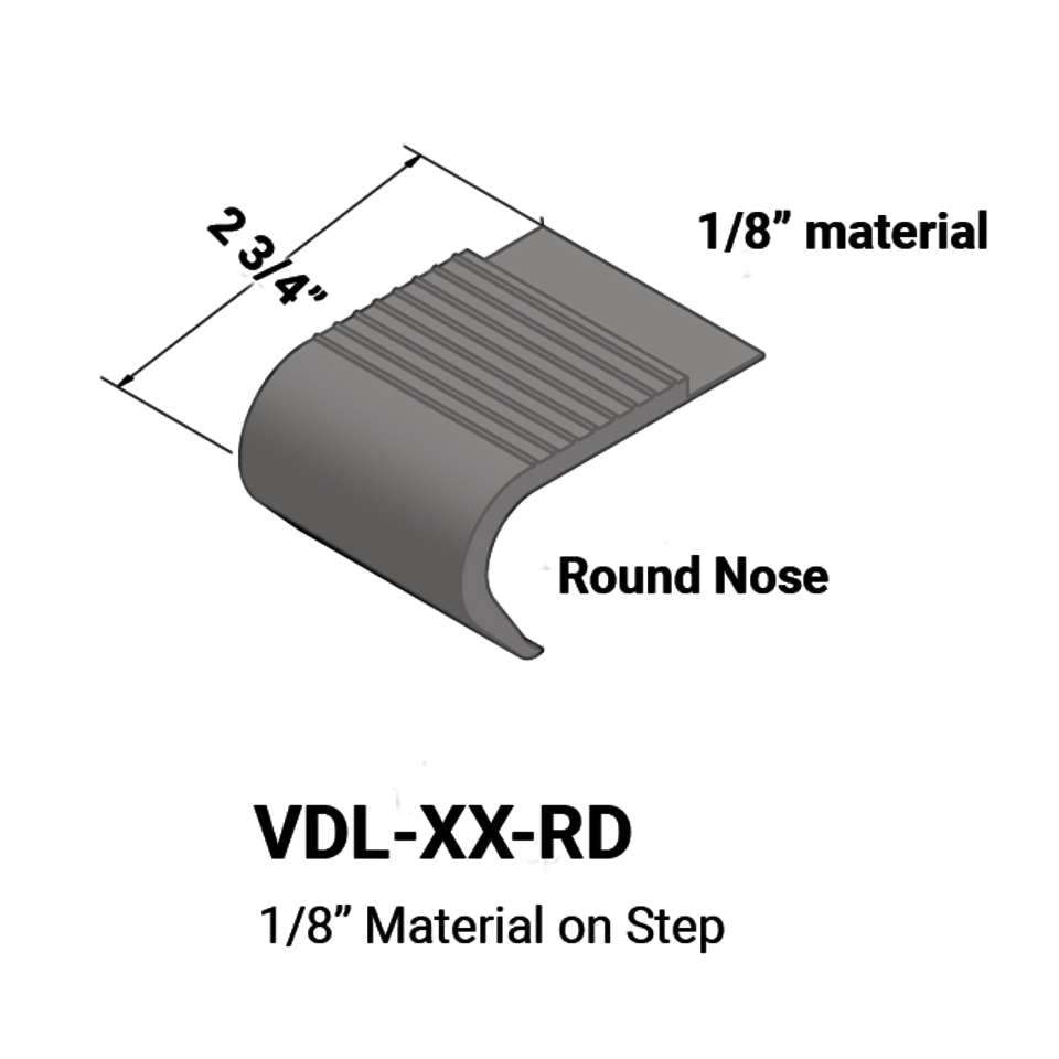 Tarkett/Johnsonite - VDL-XX-RD - Nez de marches d'escalier - Matériau de 1/8"