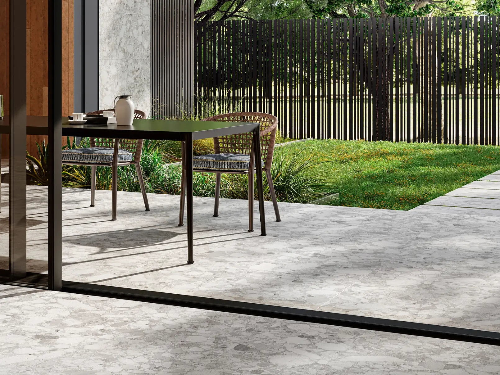 Centura - VENISTONE - Ceramic Tile - GREY POLISHED 36 in x 36 in x 10 mm