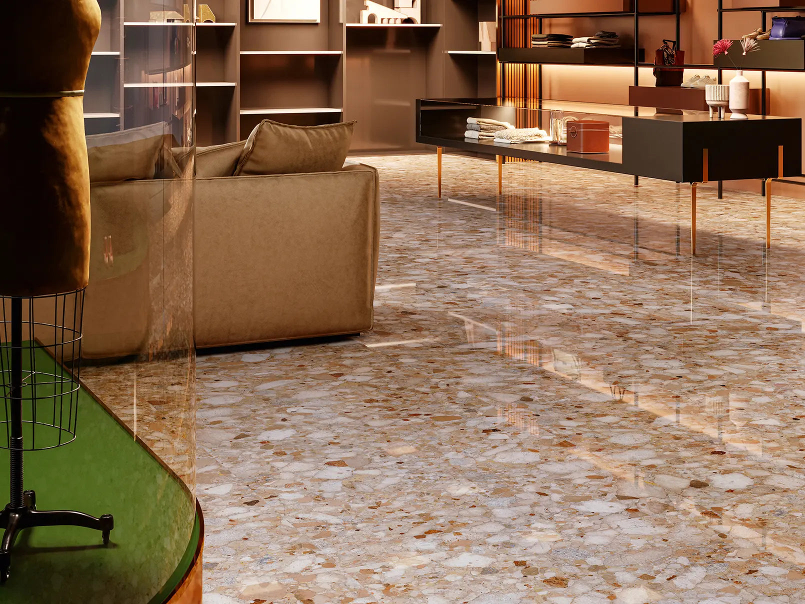 Centura - VENISTONE - Ceramic Tile - GREY POLISHED 36 in x 36 in x 10 mm