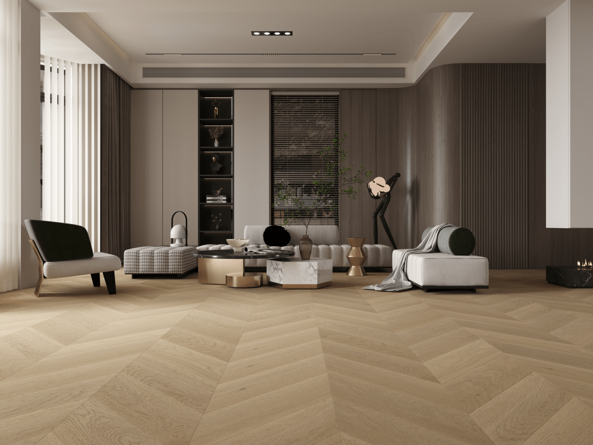 Vidar - Chêne Américain Chevron 5" Collection - Moonlight - Ceramed
