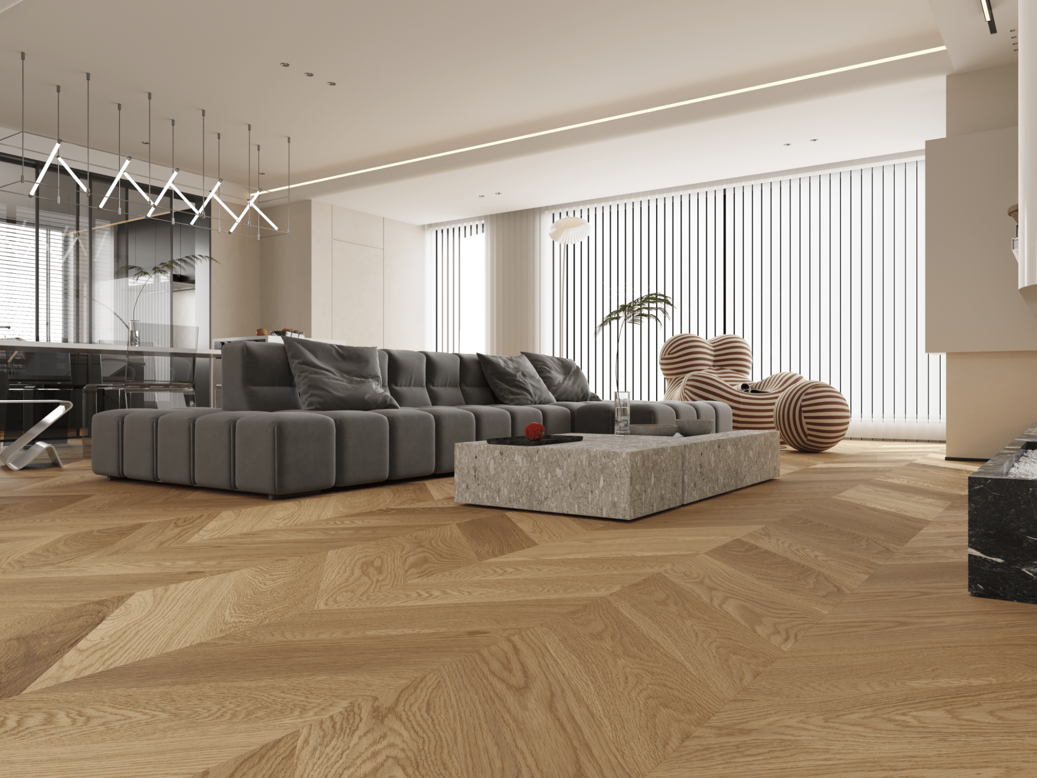 Vidar - Chêne Américain Chevron 5" Collection - Natural - Ceramed