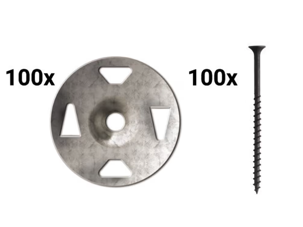 KBZS35GT32Z100 - Schluter KERDI-BOARD-ZS/-ZT Vis et rondelles - acier galvanisé 1-5/8" (paquet de 100)