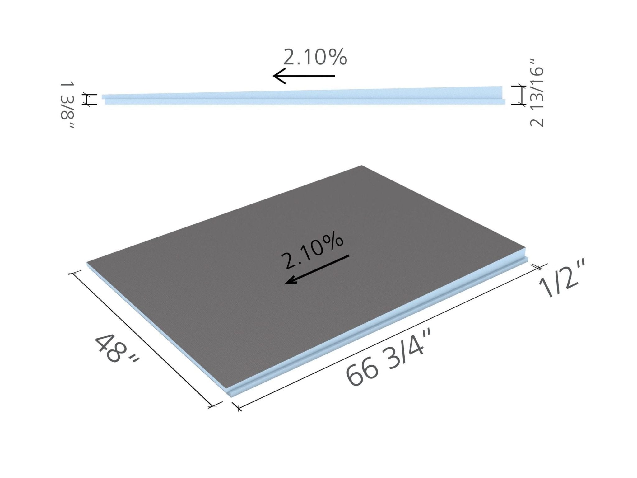 Wedi - Fundo - Extension de module de drain linéaire - 48" x 66-3/4" ||US9330002