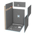 Wedi - Kit de douche Fundo Ligno - 36" x 60" - Drain centré