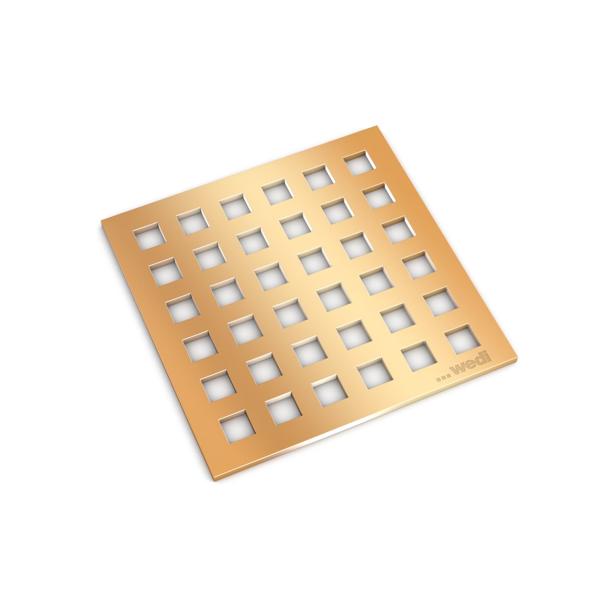Wedi - Grille de drain Fundo fini laiton - 4" x 4"