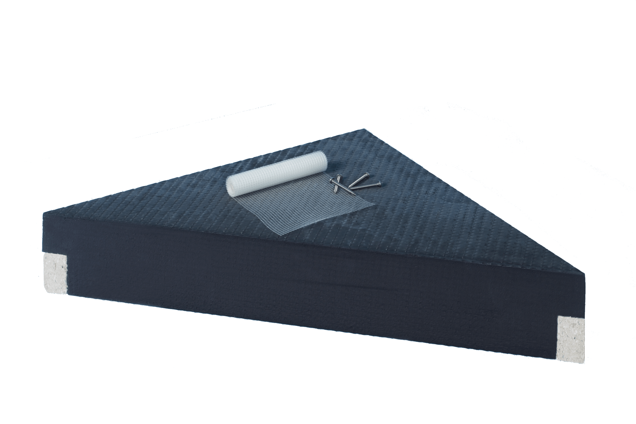 Wedi Siège de douche de coin suspendu prêt à carreler 19 × 19 × 4 po