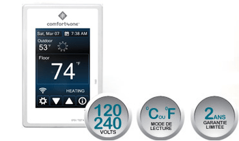 Comfort-One - Connect Thermostat Tactile Programmable Wifi - 120/240V || CO81019081 - Ceramed